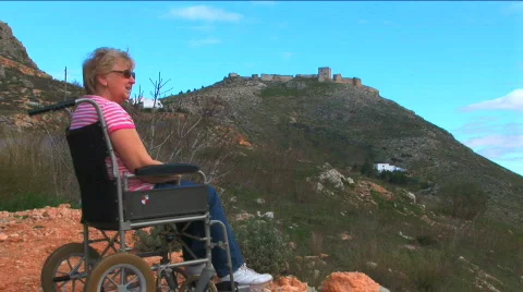 Independence with mobility aids Stock Footage 316075