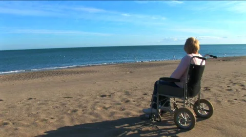 Independence with mobility aids Stock Footage 316126