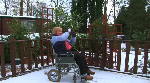 Independence with mobility aids Stock Footage 316444