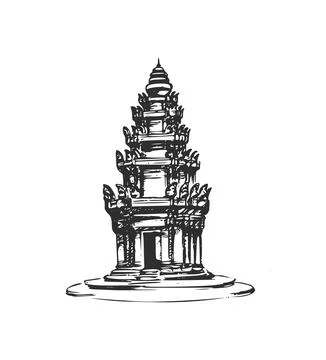The Independence Monument in Phnom Penh. Stock Illustration