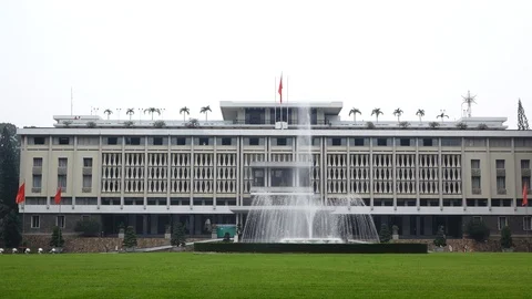 Independence Palace in Ho Chi Minh City in Viet Nam Stock Footage