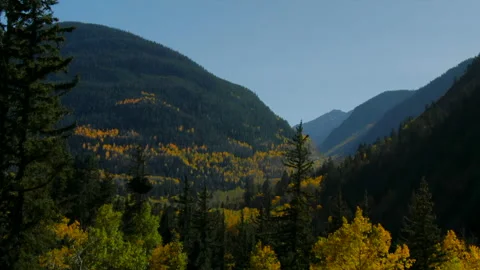 Independence Pass Devils punchbowl Roaring Fork river Colorado summer fall Stock Footage 265080956
