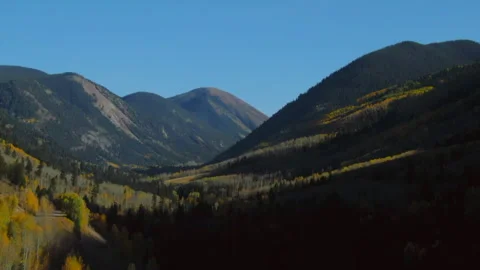 Independence Pass Devils punchbowl Roaring Fork river Colorado summer fall Stock Footage 265084672