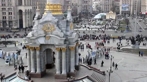 Independence Square In Kiev Stock Footage 47438595