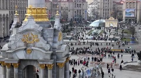 Independence Square. Kiev. Ukraine Stock Footage 47438489