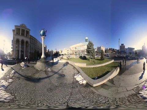 Independence Square in Kyiv Stock Footage 83871242