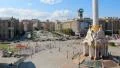 Independence square (Maidan Nezalezhnosti) in Kiev, Ukraine HD Footage