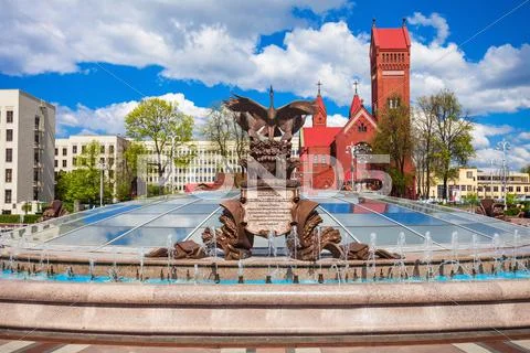 Independence Square in Minsk Stock Photos