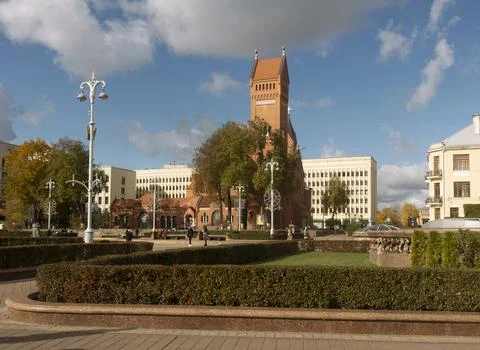 Independence Square in Minsk. Stock Photos