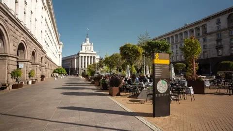 Independence Square, Sofia, Bulgaria Stock Footage 142217704