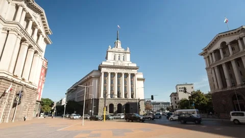 Independence Square, Sofia, Bulgaria Stock Footage 152834451
