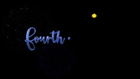 Independence text animation fourth of july script sparkles in blue on black. Stock Footage 312087380