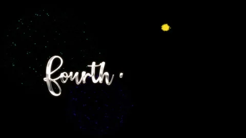 Independence text animation fourth of july sparkles on a black background. Stock Footage 312087746