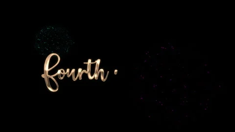 Independence text animation gold fourth of july text explodes on a black backgro Stock Footage 312087372