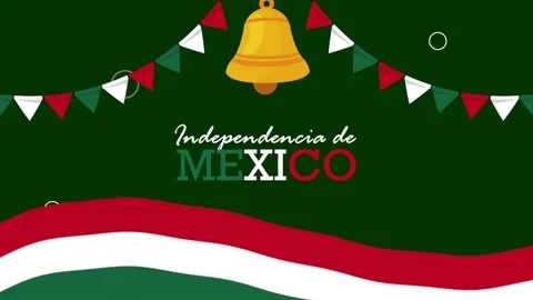 independencia de mexico lettering with f... | Stock Video | Pond5