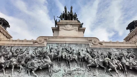 Independência ou Morte Bronze Bas-Relief, Independence Monument São Paulo Video stock 334942864