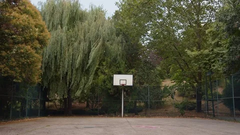 Independent cinema. Background for the title. Empty basketball court. Large Stock Footage 247128664