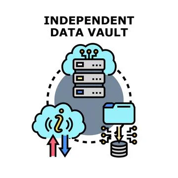 Independent data vault concept representing secure data storage Stock Illustration