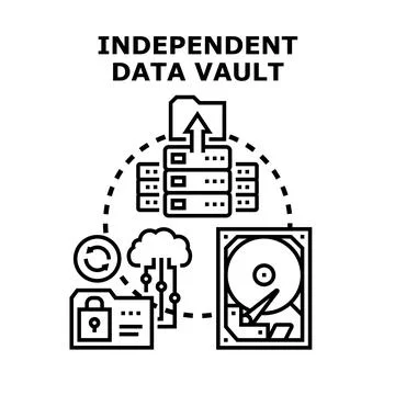 Independent data vault system storing secure information Stock Illustration