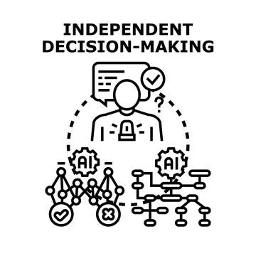 Independent decision making using artificial intelligence process Stock Illustration