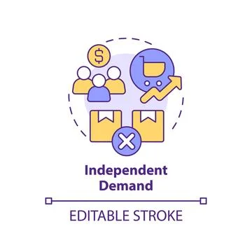 Independent demand multi color concept icon Stock Illustration