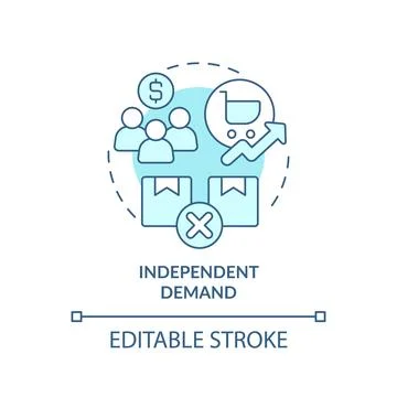 Independent demand soft blue concept icon Stock Illustration
