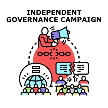 Independent governance campaign vector flat color concept Stock Illustration