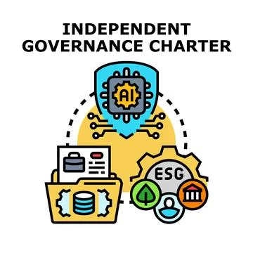Independent governance charter developing ethical artificial intelligence a.. Stock Illustration