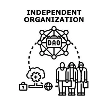 Independent organization creating decentralized autonomous project management Stock Illustration