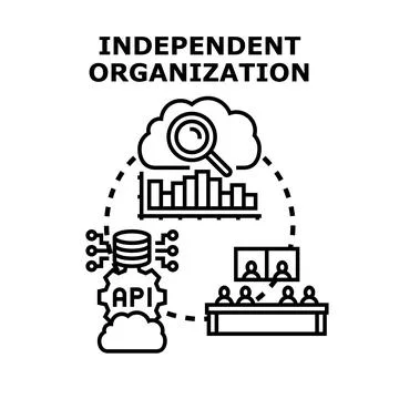 Independent organization managing complex data analytics, utilizing cloud com 스톡 일러스트