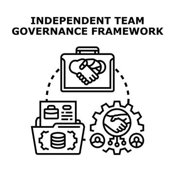 Independent team governance framework concept illustration イラスト素材