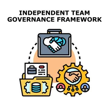 Independent team governance framework concept illustration Stock Illustration