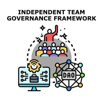 Independent team governance framework development illustration Stock Illustration