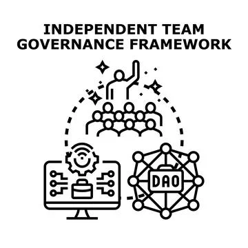 Independent team governance framework development illustration Stock Illustration