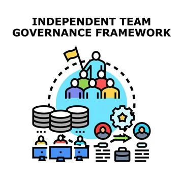 Independent team governance framework driving business collaboration Stock Illustration