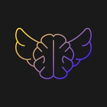 Independent thinking vector icon for dark theme Illustrazione stock