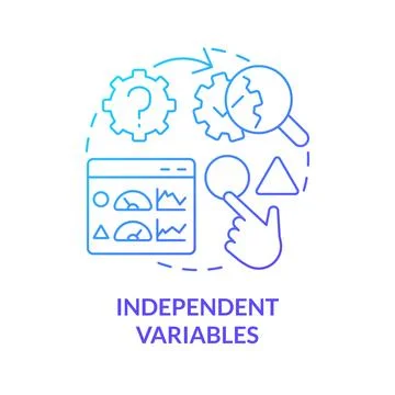 Independent variables blue gradient concept icon Stock Illustration