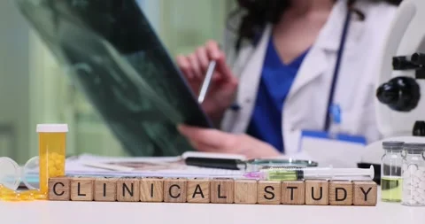 An indepth analysis of clinical studies conducted in the medical research Stock Footage 312368205