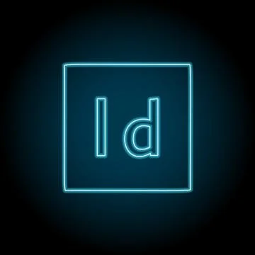 Indesign, text neon icon. Simple thin line, outline vector of Text editor ico Stock Illustration