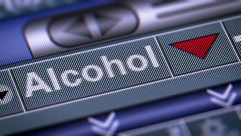 The Index of Alcohol on The Screen. Down. Looping. Video stock 74761408