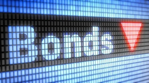 Index of Bonds on the screen. Down. 4K resolution. Looping. Stock Footage 88637945