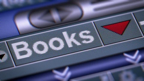 The Index of Books on The Screen. Down. Looping. Video stock 74761587