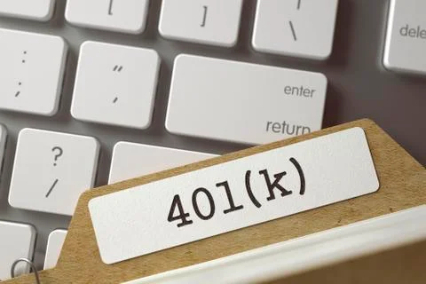 Index Card 401k. 3D Rendering Stock Illustration
