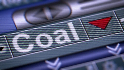 The Index of Coal on The Screen. Down. Looping. Stock Footage