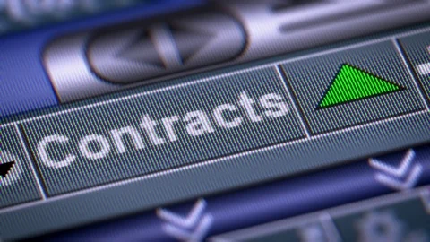 The Index of Contracts on The Screen. Up. Looping. Stock Footage 75035170