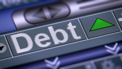 The Index of Debt on The Screen. Up. Looping. Stock Footage 75048855
