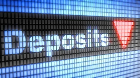 Index of Deposits on the screen. Down. 4K resolution. Looping. Stock Footage 88638449