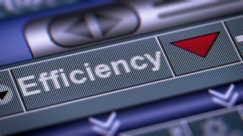 The Index of Efficiency on The Screen. Down. Looping. Stock Footage 75158232