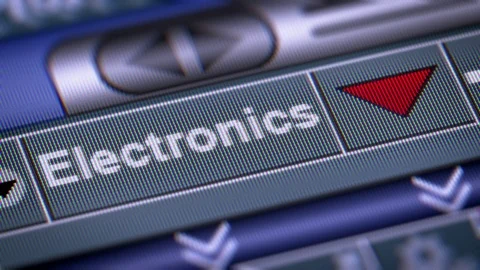 The Index of Electronics on The Screen. Down. Looping. Stock Footage 74762774