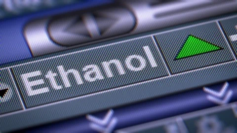 The Index of Ethanol on The Screen. Up. Looping. Stock Footage
